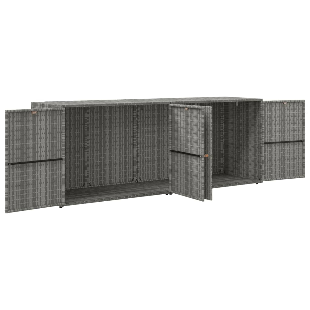 Vidaxl Armadietto da Giardino, Grigio, 198X55,5X80 Cm, Rattan PE