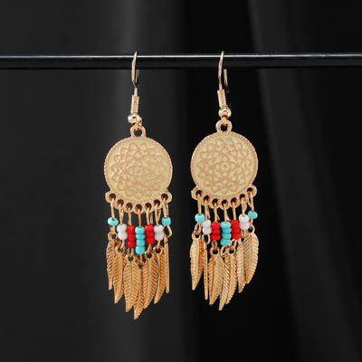 Vintage Design Dream Catcher Fringed Earrings Women's Bohemian Niche Earrings Long Earrings
