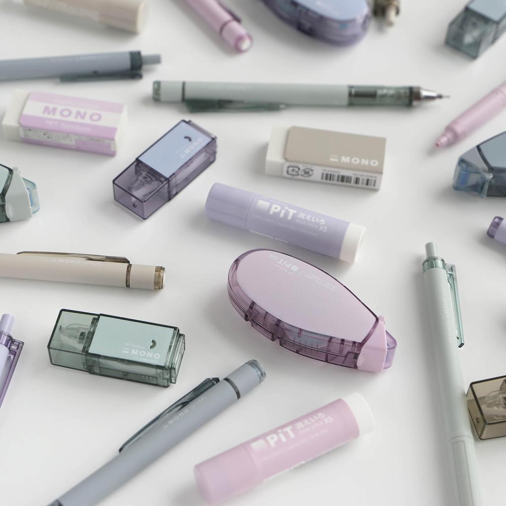 Tombow Pencil MONO PIT Stationery Set 5 Pieces Ash Color Steel PCC-531CAZ