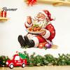 Christmas Wall Decals Santa Claus Sticker, Waterproof PVC Decal, Removable Decorative Merry Room Accents Festive Art for Glass Windows And Doors