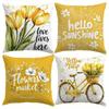 Hallo Sonnenschein Frühling Kissenbezüge 4 Stück 18x18 Zoll Polyester Mischung Dekokissenbezüge Sofa Couch Bett Frühling Sommer
