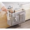 Bedside Hanging Organizer Multiple Pockets Durable Cotton Linen Large Capacity for Hospital Patient Bed Storage