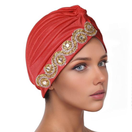 Women Headscarf Elastic Head Circumference Twisted Design Turban Hat
