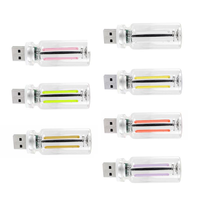1Pc Touch Car Retro Bottle LED Ambient Light,White/Yellow/Red/Blue/Apple/Ink/Green USB Night Light,For Bedrooms/Study Rooms/Cars