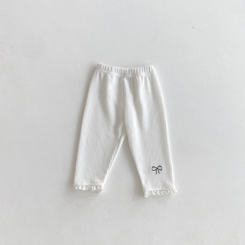 2025 Autumn New Baby Leggings Baby Girl Beautifully Embroidered Lace Long Pants