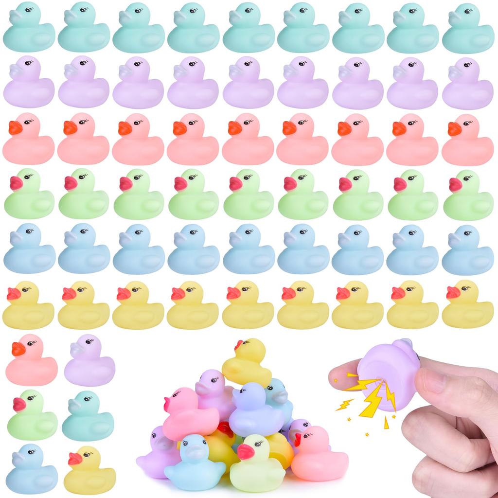 Set of 60 Mini Rubber Duck Bath Toys, Colorful Floating Ducks for Babies, Bath Supplies, Showers, Birthday Parties, and Christmas Gifts