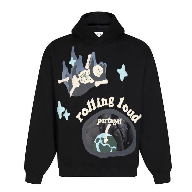 Broken Planet Hoodie Mens Oversized Streetwear Cotton Sweatshirt With Graphic Print 2025