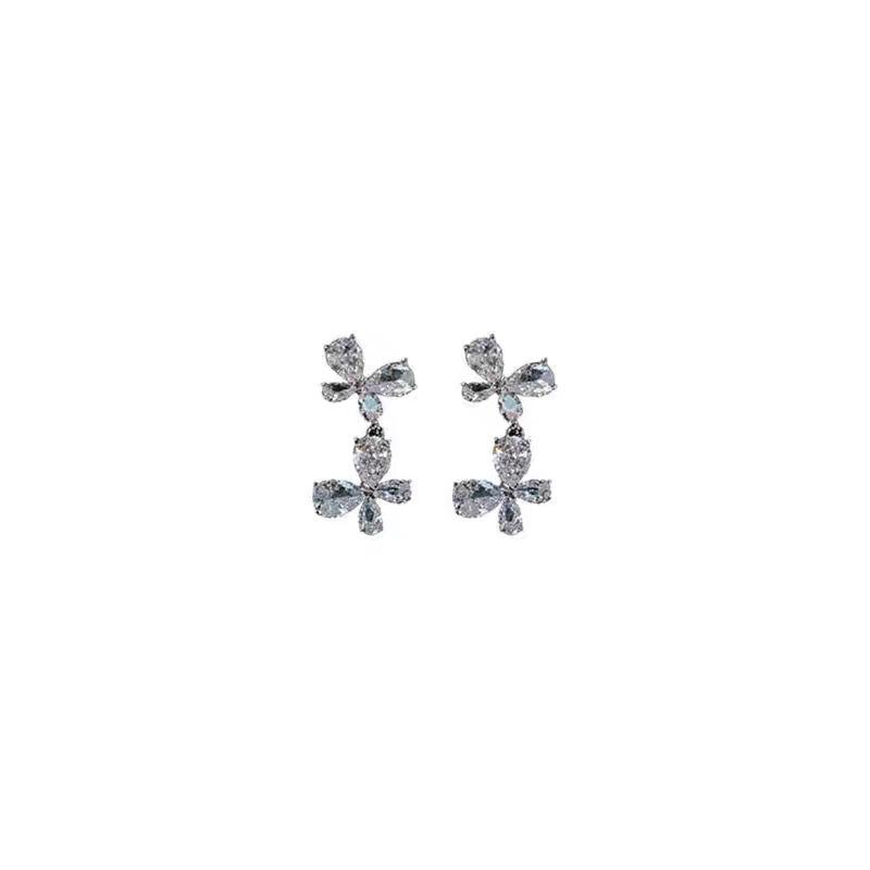 Elegant Butterfly Zirconia Earrings - Versatile and Exquisite for Spring & Summer