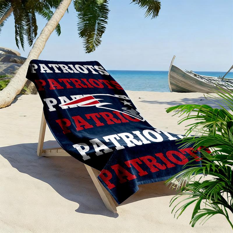 New England Patriots Logo Aufdruck Strandtuch, Großes Weiches Schnelltrocknendes Handtuch für Strand Camping Schwimmen