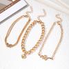 Snake Butterfly Golden Chain Artificial Crystal Chain For Women Multi-layer Anklet Set Vintage 3-piece Creative Anklet  Handmade