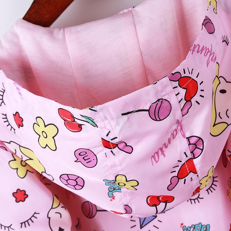 Neue Kinderkleidung Frühling und Herbst dünnes Kapuzen-Reißverschluss-Shirt Mädchen-Jackenmantel