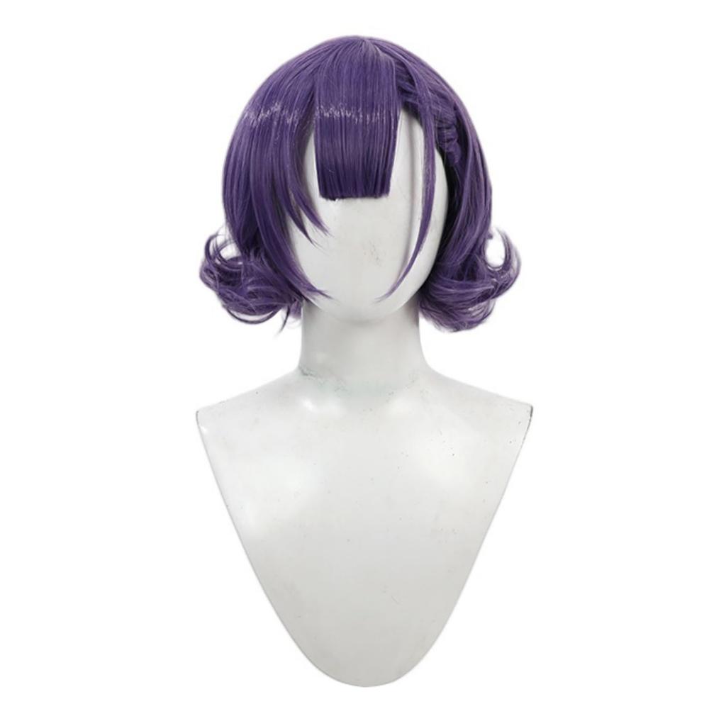 LAOBAO Nanase Suzuna Cosplay Purple Curly Bob Perfect for and Events Wig, Hair, Heat-Resistant, Parties, Costumes, Festivals, (Nanase Suzuna)