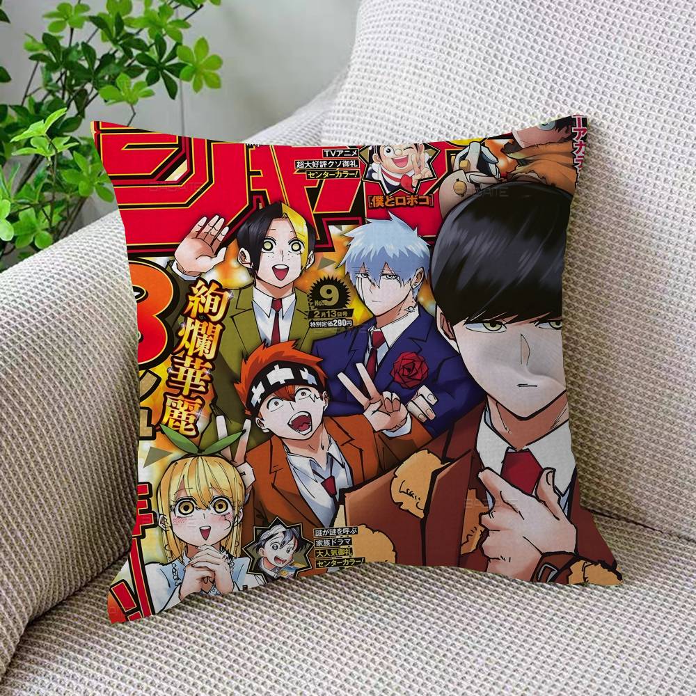 Hot Anime M-Mashle Cartoon Cushion Cover Polyester Sofa Cushions Decorative Throw Pillows Home Decoration Pillowcover
