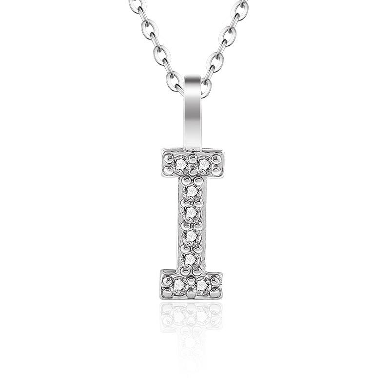925 Silver Gold Small 26 Letters A- Z Zircon CZ Pendant Monogram Necklace Me Initial Alphabet M A Jewelry