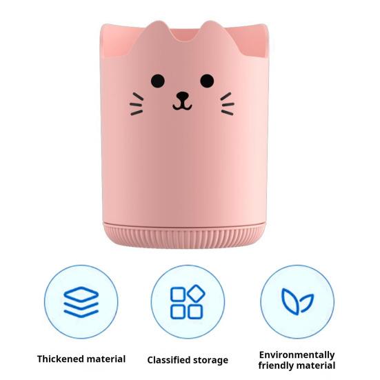 Stifthalter, 360 Grad drehbar, Katzenmuster-Design, große Kapazität, Schreibwaren-Organizer, Schreibtischzubehör