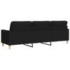 3 Seater Sofa Black 210 cm Fabric