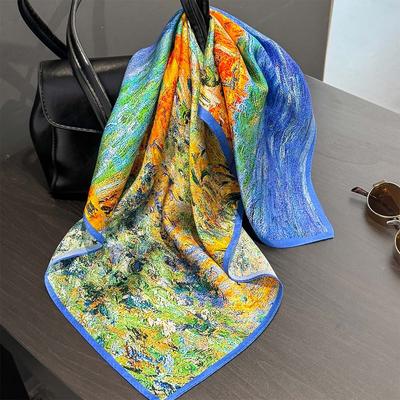 Natur 100% Reine Seide Schal Damen Hals Haar Foulard Quadratische Schals Bandana Mode Neu Hijab Druck Poncho Schals Pashmina