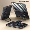 Supporto Magnetico Metallico con Cinturino da Polso Custodia per Telefono 2-in-1 per Samsung Galaxy Z Fold 8 Fold8 Ultra Copertura Anteriore in Pelle Schermo in Vetro
