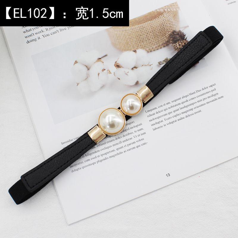Elastic Black Modern Waist Belt For Women With Adjustable Features Complementing Skirts And Dresses Effortlessly