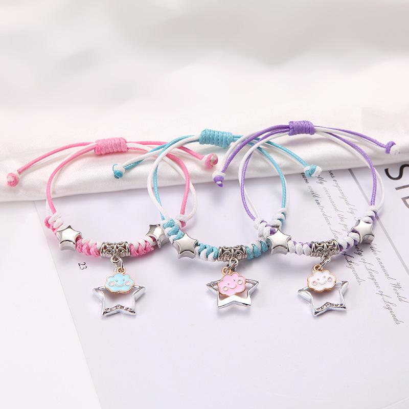 Student Girlfriend's Korean-Style Simple Cute Friendship Woven Bracelet Set - Handmade, Colorful, Three-Piece Rope