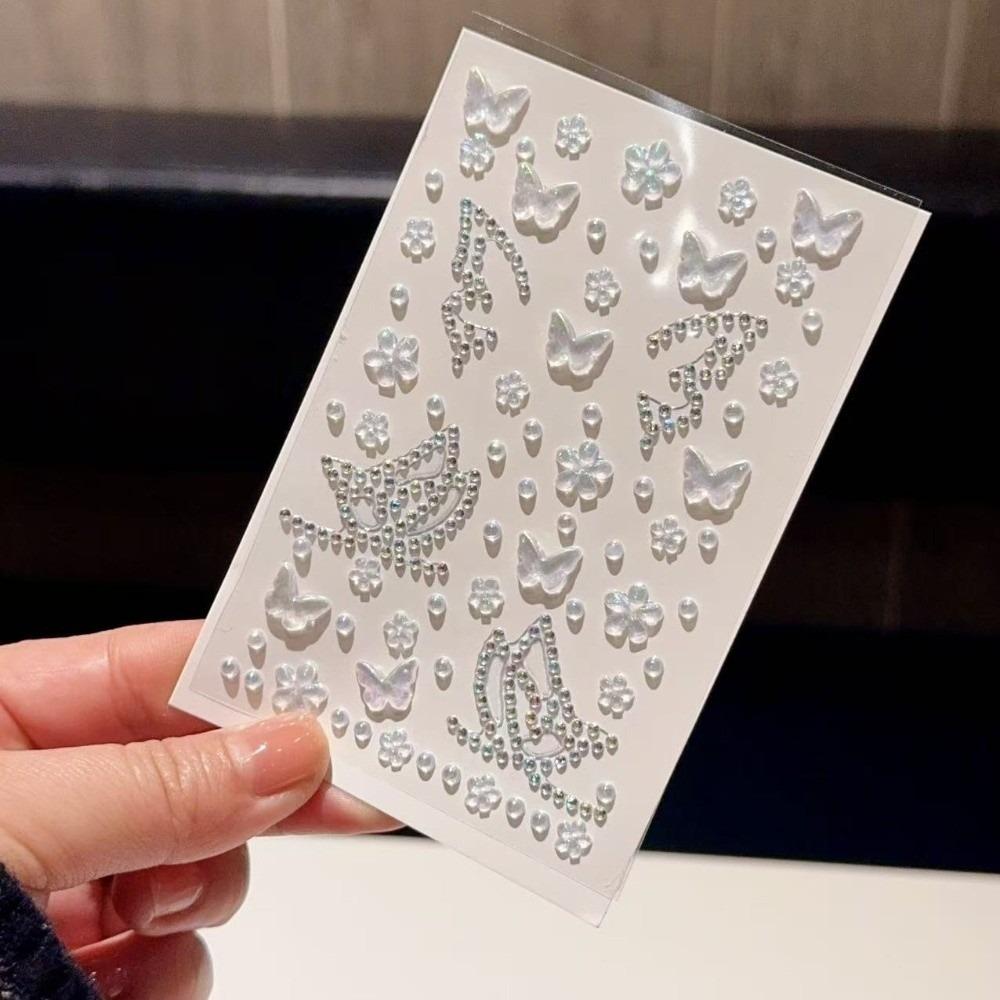 Self-Adhesive Temporary Tattoo Sticker Sparkling Butterfly Sticker DIY Makeup белый