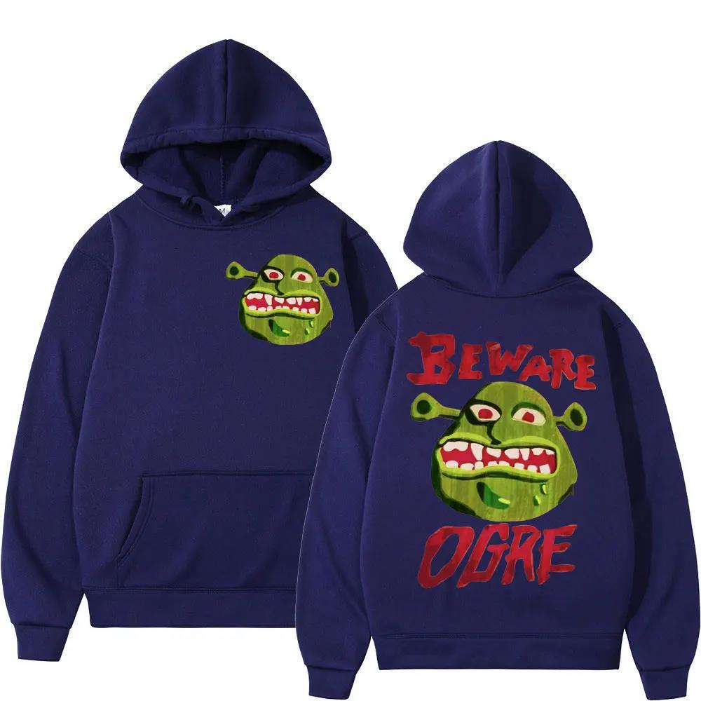 Street Men's Autumn and Winter Casual Loose Hooded Sweatshirt Shrek Creative Fun Print Outdoor Fashion Loose Long Sleeve Hoodies