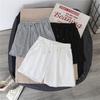 Women's Drawstring Elastic Waist Wide Leg Shorts A-Line Casual Shorts Thin Polyester Summer Sports Bermuda Shorts