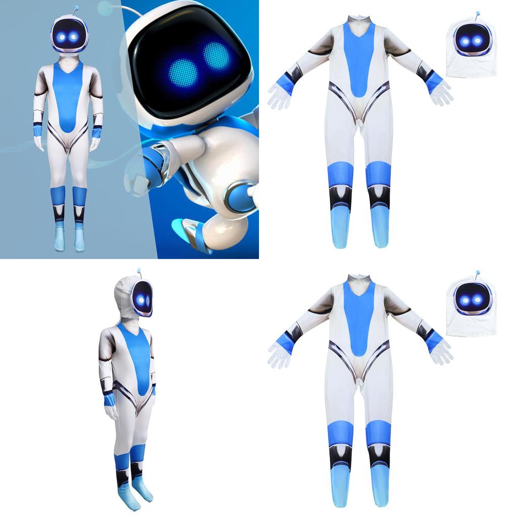 Astro Bot Costume Outfit 95% Polyester For Unisex Kids Dress-up Party