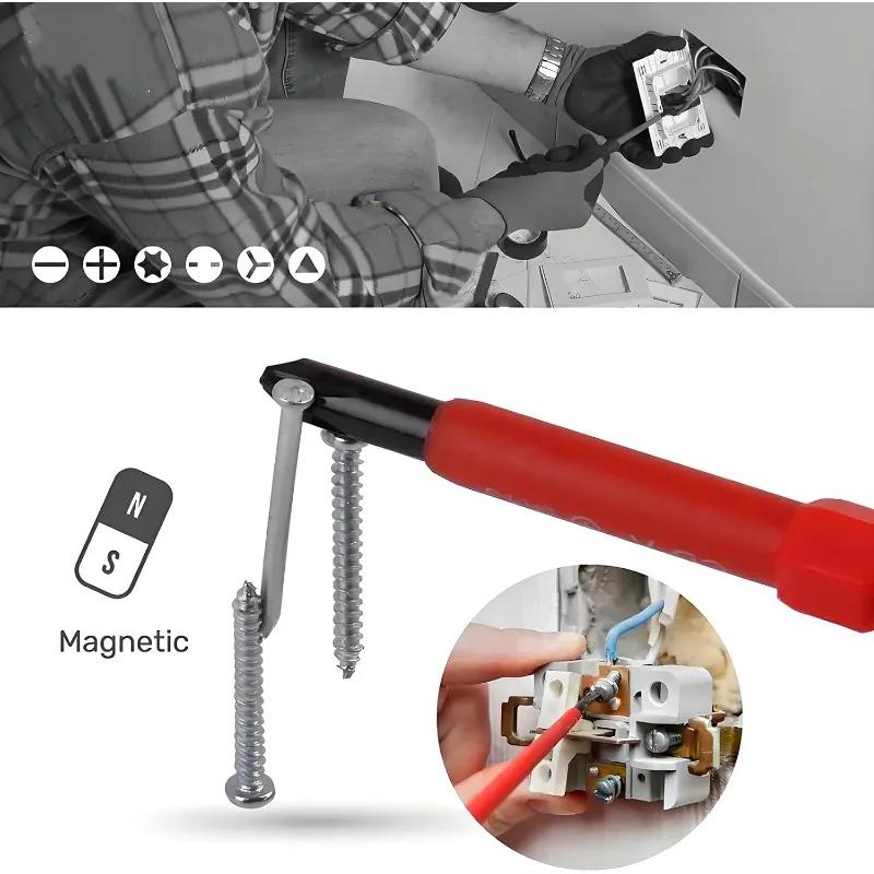 3 In 1 Insulated Screwdriver Set PH1/PH2 Multi-Purpose Screwdriver Electricians Slotted Cross Screwdriver Bit Tools Kit Set