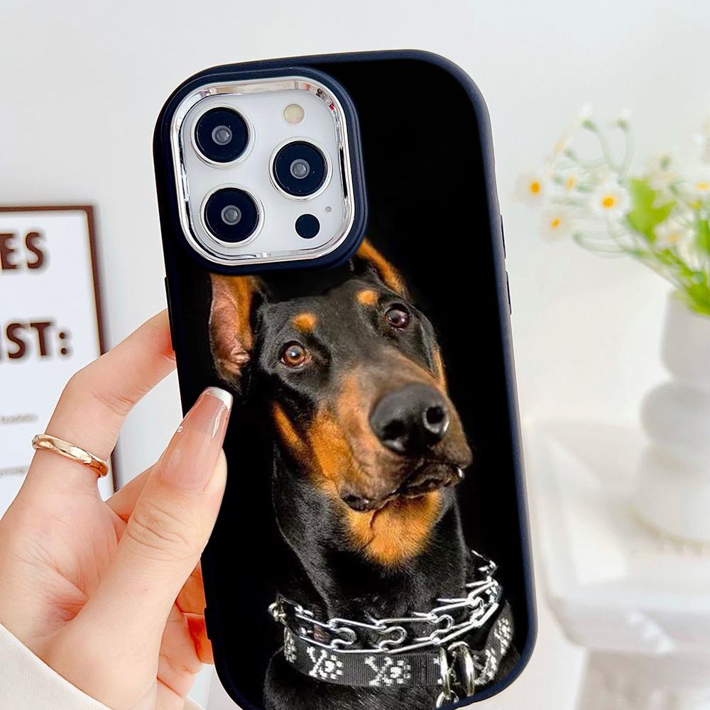 LZ14 Dog Doberman Animal Art Soft Phone Case for Samsung S24 Ultra S23 Plus S21 FE A16 A54 A34 A06 Infinix Hot 40 30i Lens Protection Shockproof Cover