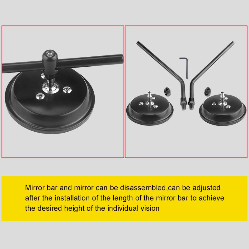 Motorcycle Rearview Side Mirror with 10mm Screws Universal Round Square Retro Modified Motorbike For Honda For