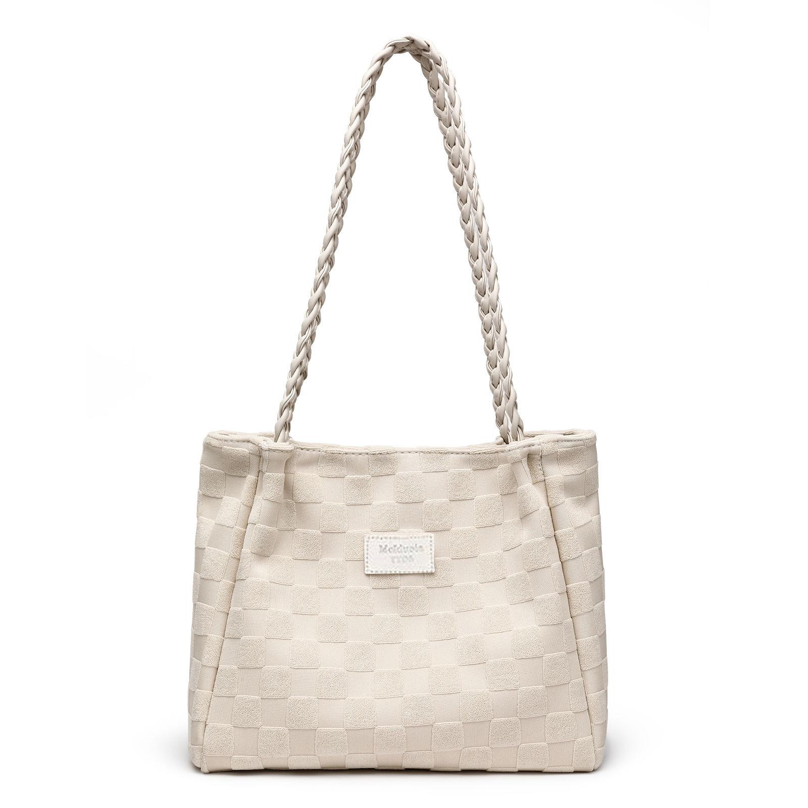 

New large-capacity bag women s casual versatile canvas shoulder bag high-class commuter tote bag белый