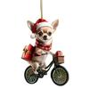 Julepynt Valp Riding Motorsykkel Akryl Anheng Xmas Tree Hengende Ornament for Holiday Home Car