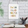2D Flat I'm So Glad You're Here Boho Smile Face Metal Sign - 8.0x12.0inch Aluminum Wall Art, Classroom Counseling Office Welcome Decor, Pre-Drilled