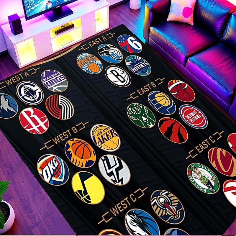Basketball Print Rug, Washable Floor Carpet, For Entryway Dorm Laundry Room Office Study, Home Decor Birthday Christmas Gift