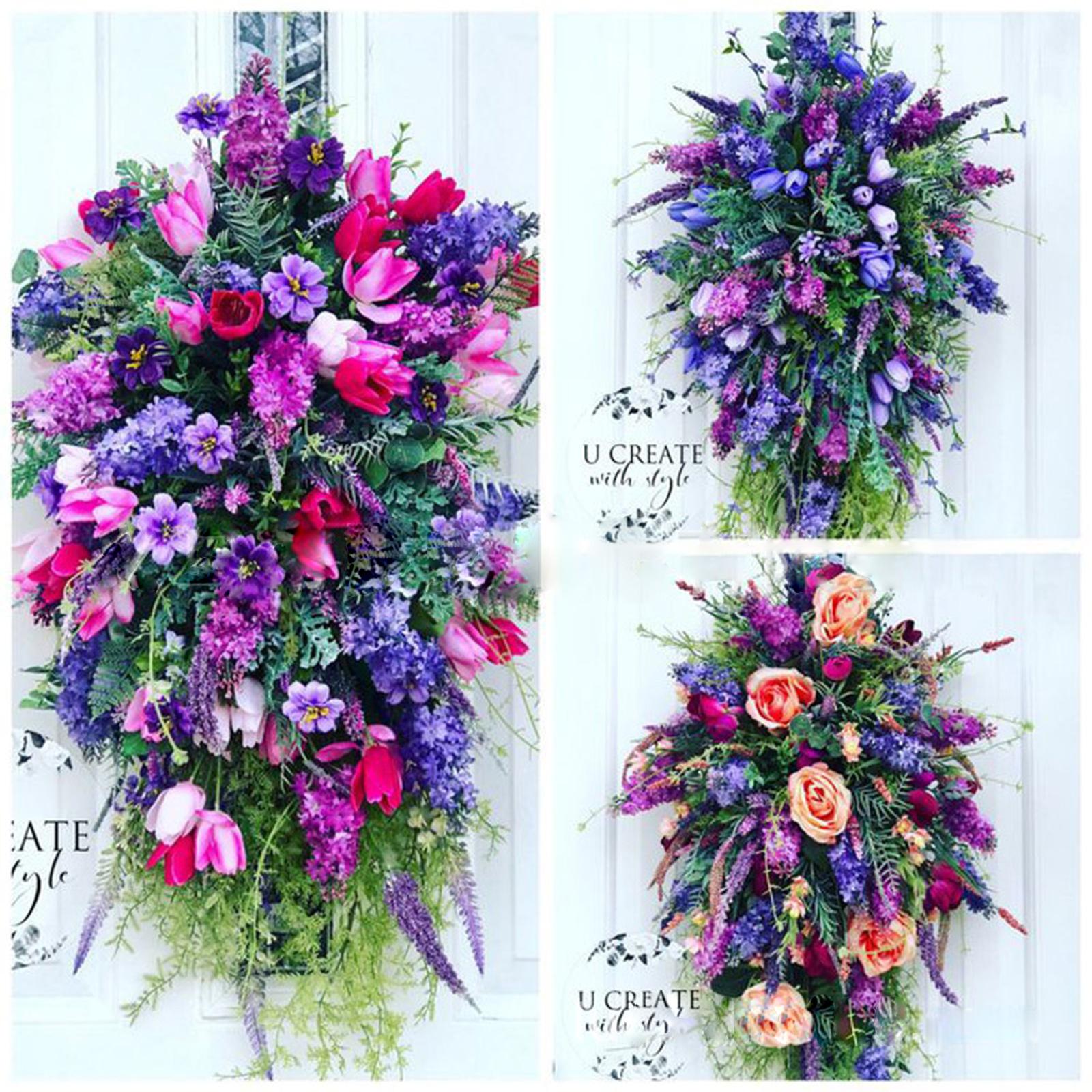 

Artificial Flower Wreath Wreath with Lilacs Hyacinths Hydrangeas Spring Summer Floral Greenery Wreath Style C Small