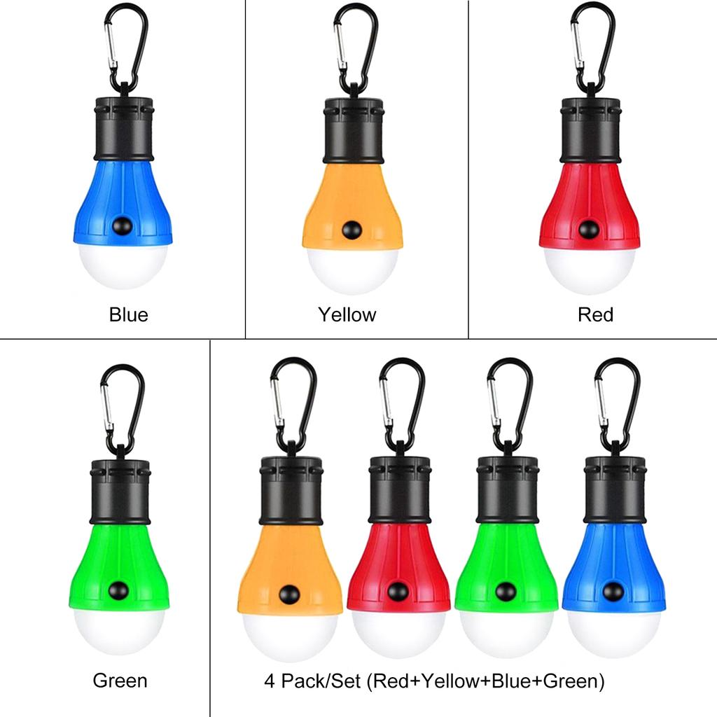 Lanterna Da Esterno Lampada Da Campeggio LED 4 Pezzi - Alimentata A Batterie AAA, 3 Modalità, Gancio, Per Tenda, Escursionismo, Emergenza Lampada Led Campeggio