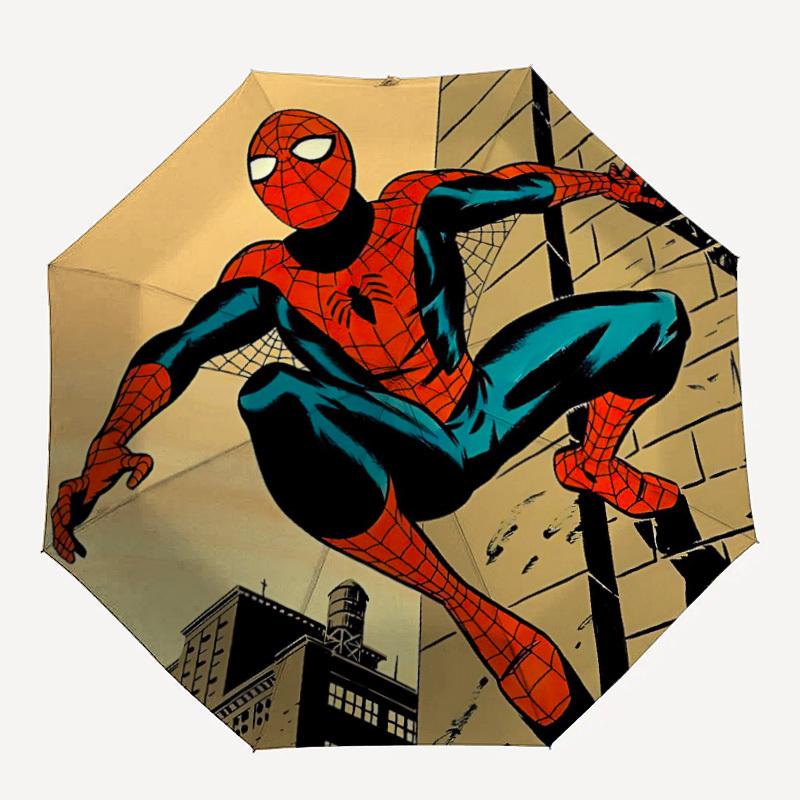 

1pc Spider-Man, Web-Slinger Automatic Folding Umbrella - Compact 8-Rib Design, Durable Plastic & Iron, Daily Use F104001
