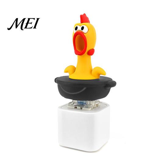 Tragbares Schlüsselanhänger-Spielzeug 1/2 Stück Möwen-Mine-Knopf-Schlüsselanhänger, Wiederaufladbarer Fidget-Clicker mit echtem taschengroßem Stress-Geräusch und LED-Licht, Mini