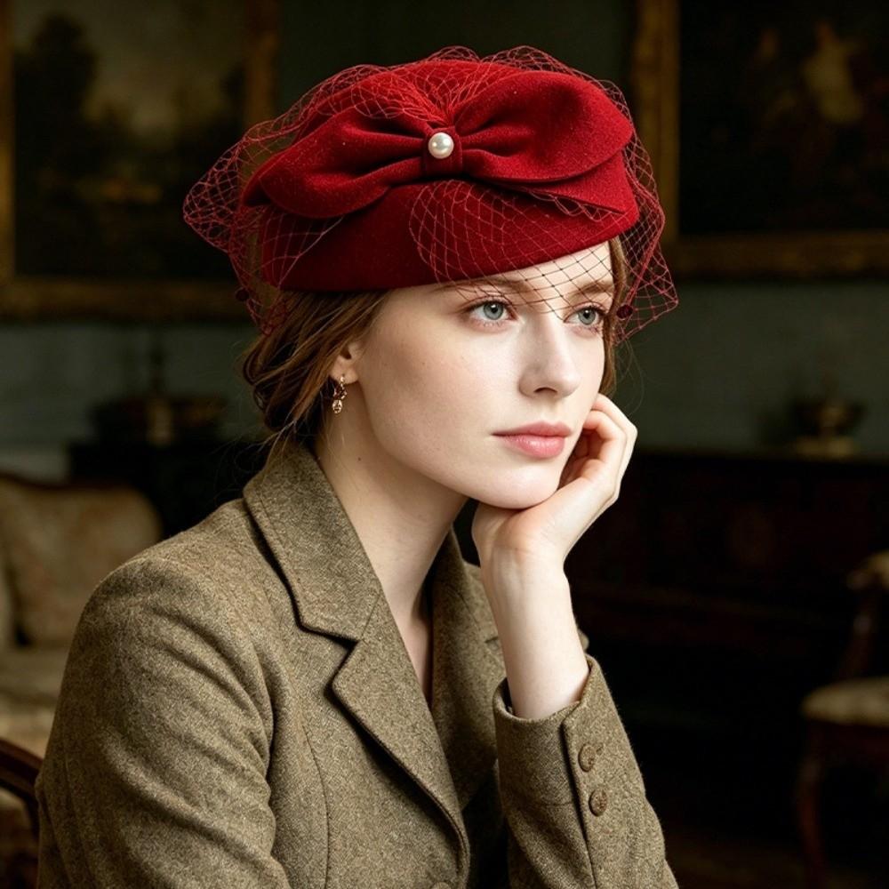 Breathable Wool Jazz Hat Warm Woolen British Style Hat Fashion Felted Wool Hat Evening Cocktail