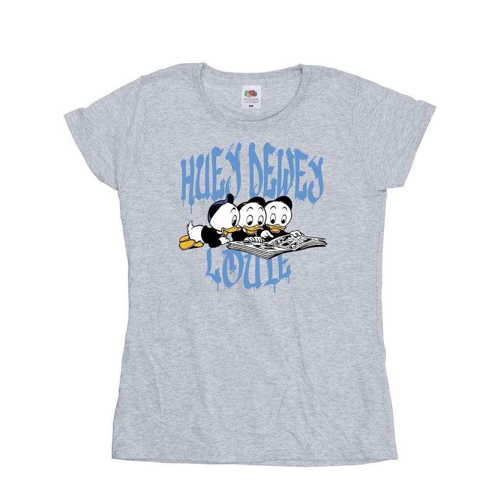 Disney Womens/Ladies Huey Dewey Louie Reading T-Shirt
