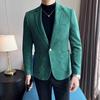 Fashion Suit Coat Men's Slim Fit Velvet Elegant Blazer Coat Business Casual Wedding Suit
