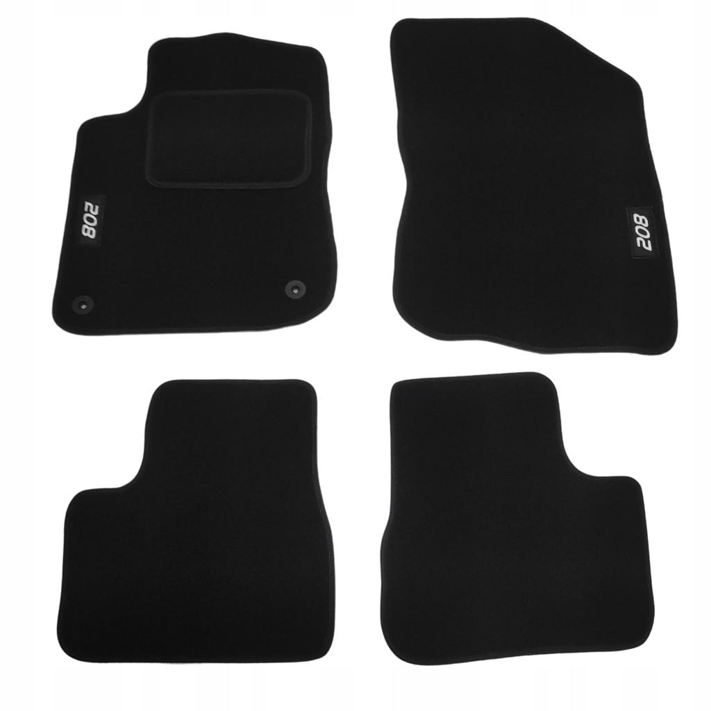 Velour Floor Mats for Peugeot 208 2012-2019 Car Mats Embroidery B