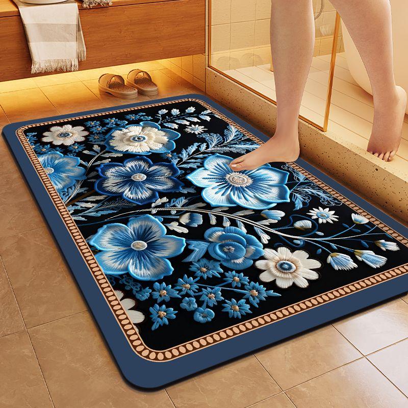 Entrance Mat Bathroom Entrance Door Mat Non Slip Absorbent Wear-resistant Floor Mat Kitchen Mat