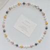 Vintage High Quality Maillard Mixed Color Shijia Pearl Sweater Chain Necklace Collarbone Chain