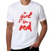 Girl In Red Brush Logo Tshirt Modern Style Print Tshirt