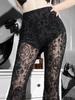 Summer Women's Pants Sexy Perspective Flared Pants Women's Streetwear Retro Lace Pants