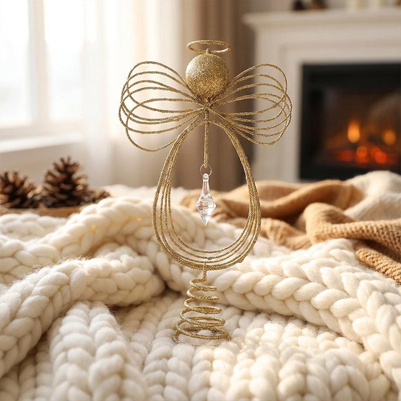 Angel Christmas Tree Top Star Ornament, Christmas Scene Arrangement Christmas Tree Decoration Tree Top Star
