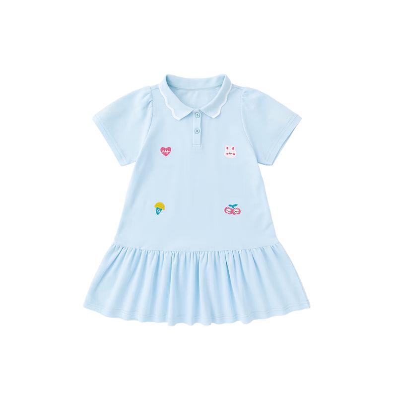 Girls  100% Cotton Breathable Polo Summer Dress 100