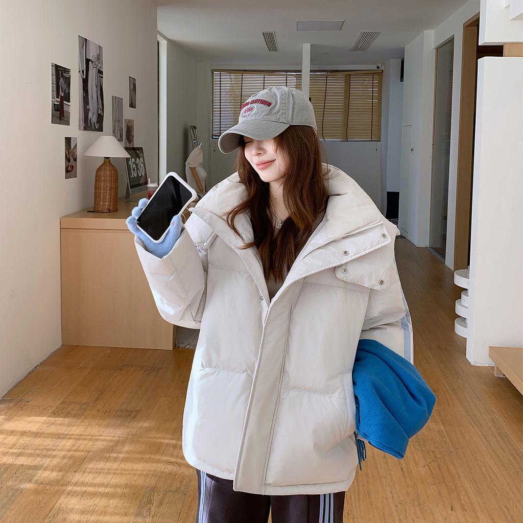 Winter new down cotton-padded clothes women's short hooded thickened loose fashion foreign fashion short cotton-padded jacket